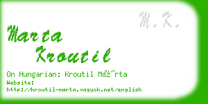 marta kroutil business card